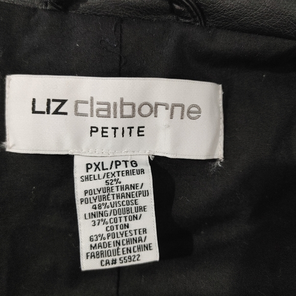 Liz Claiborne Petite Faux Leather Jacket Size PXL - Picture 10 of 10